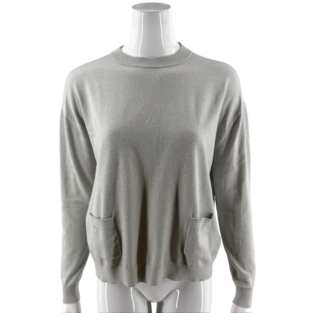 Vineyard Vines Sweater Size Small Gray Front Pockets Wool Blend Pullover